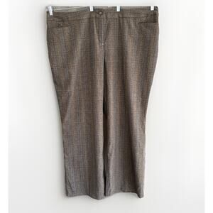 NWT Lane Bryant Classic Trousers Brown Plaid Tailored Stretch‎ 90s Plus Size 28